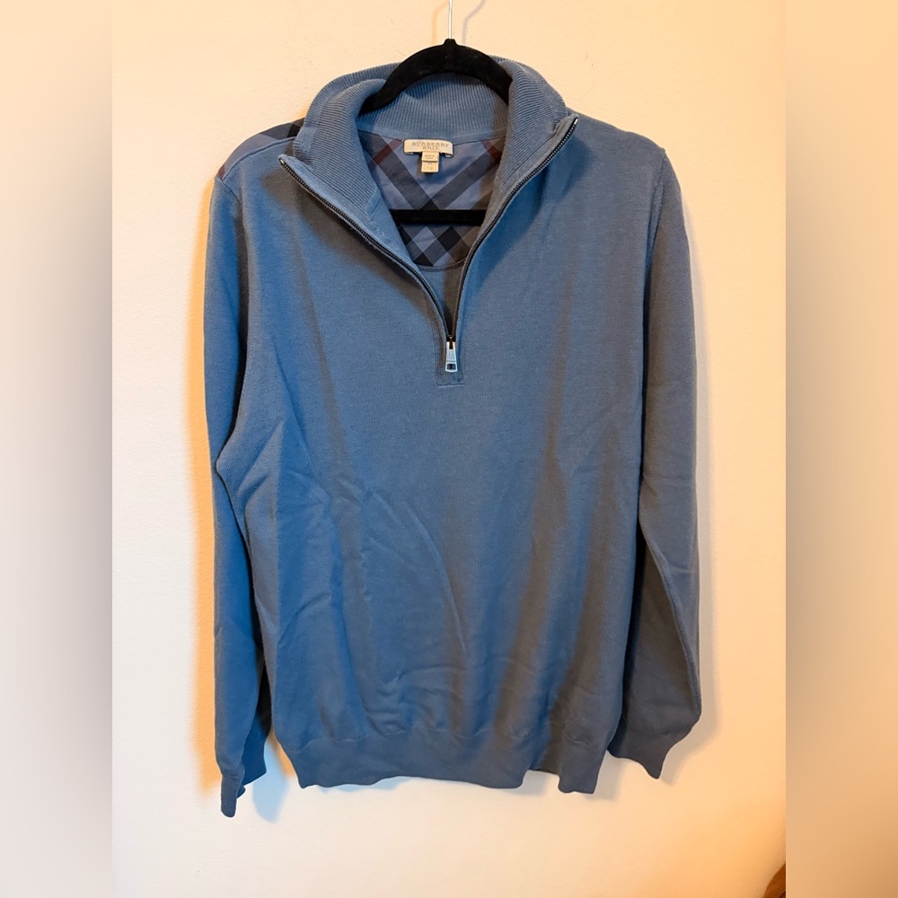 BURBERRY Admiral Half Zip Pullover Sweater Sz XL